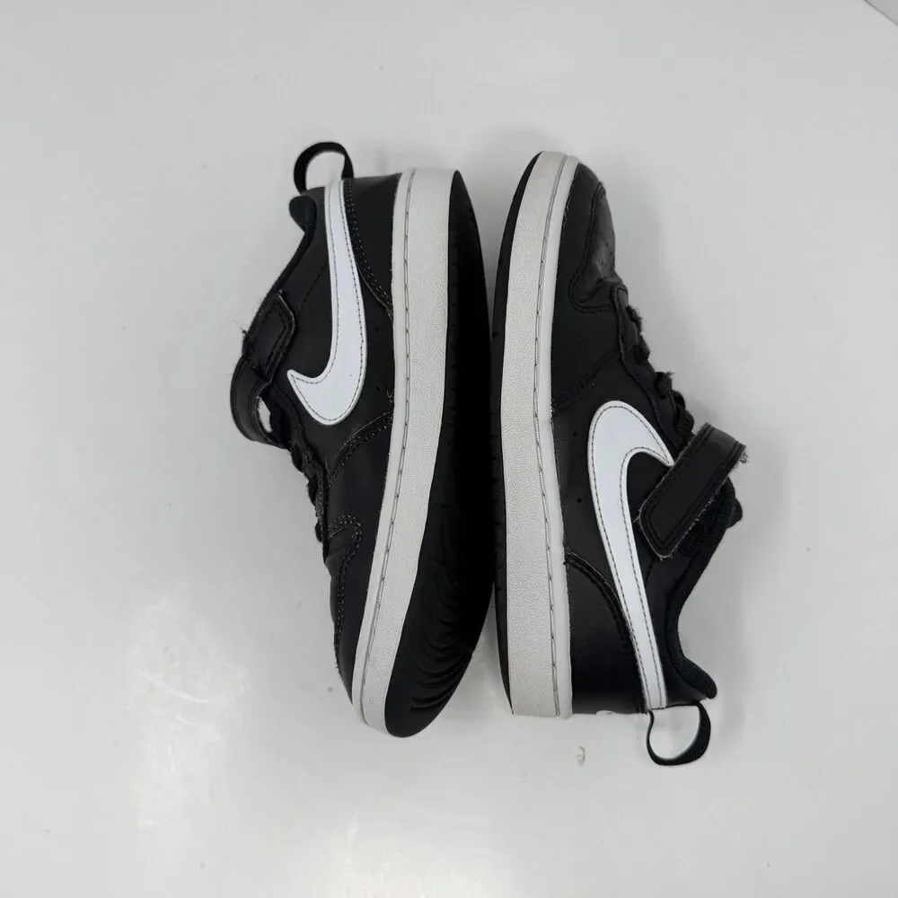 NIKE Court Borough Low 2 BQ551-002 Boy’s 2Y Black White Shoes Sneakers Low Top